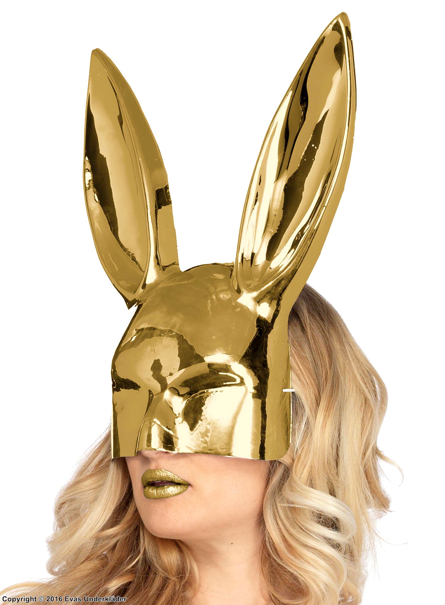 Bunny (woman), costume mask, see-through chrome